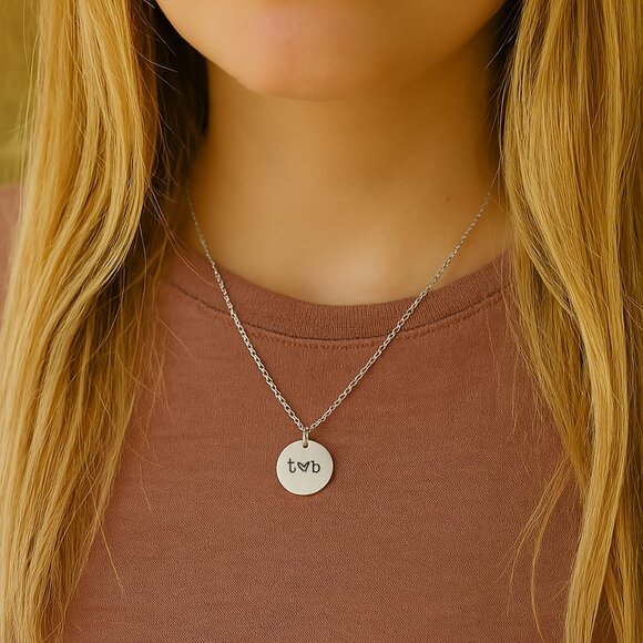 Initial Disc Necklace | Custom Disc Necklace | Personalized Necklace - Picture 5 of 7